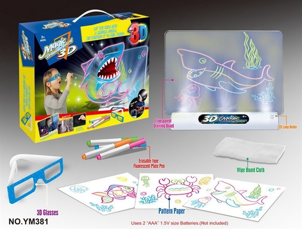 YM381  HỘP BẢNG XÓA VẼ 3D MA THUẬT