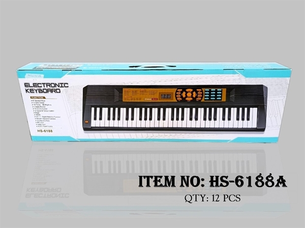 HS-6188A  HỘP ĐÀN ORGAN PIN 61 PHÍM + MICRO + SẠC USB