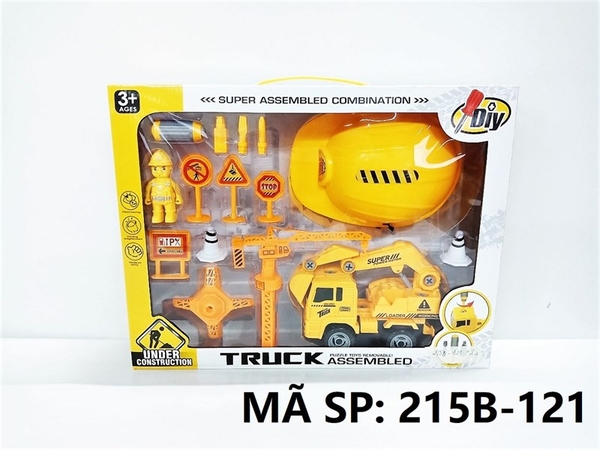 215B-121  HỘP XE CÔNG TRÌNH CÀO TRỚN + ỐC VÍT + NÓN BẢO HỘ + TRỤ CẨU