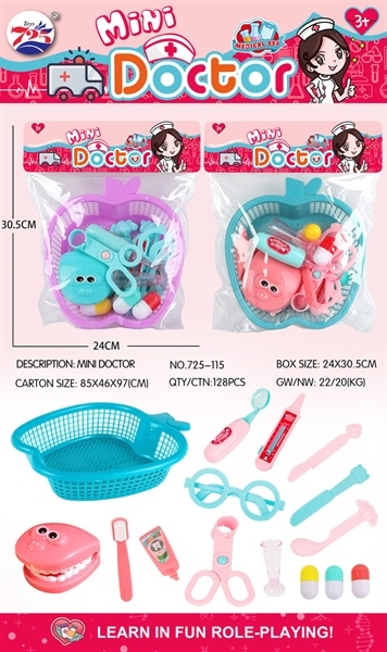 725-115  TÚI RỔ BÁC SĨ, HÀM RĂNG, MẮT KIẾNG, THUỐC, KÉO