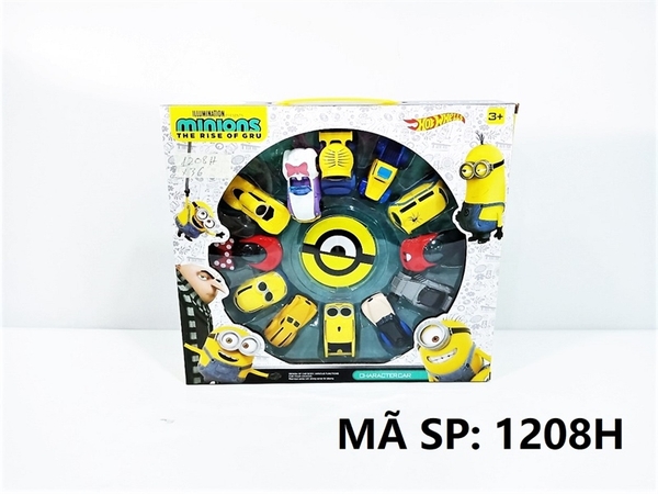 1208H  HỘP XE MINION, MICKEY SẮT TRỚN 12C ĐỦ MẪU (HƠI, ĐUA, BÁN TẢI)   Hot Whells   1208S, 1208L
