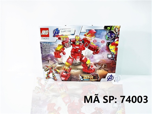 74003  HỘP LOGO ROBO NGƯỜI SẮT 217 MIẾNG  Avengens 2 IN 1
