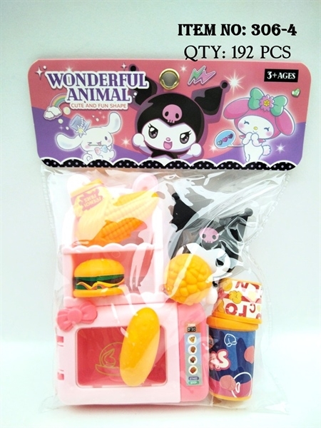 306-4  TÚI BẾP LÒ NƯỚNG,HAMBUGER, BẮP, BÁNH MÌ + 1C SANRIO