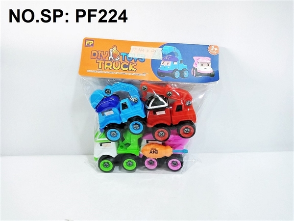 PF224  TÚI XE CÔNG TRÌNH ROBOCAR POLI 4C LẮP RÁP ỐC VÍT ĐỦ MẪU (CÀO, CẨU, TRỘN, BEN) (PVC)