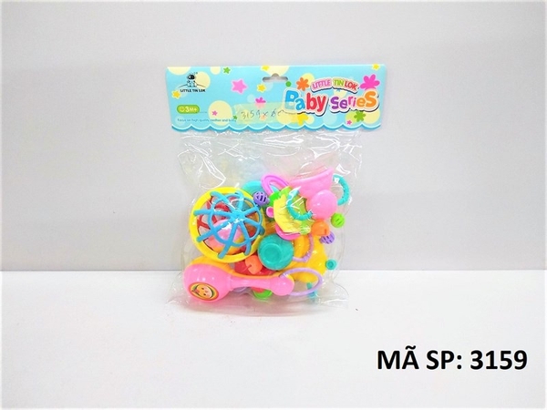 3159  TÚI LẮC TREO NÔI 11 MÓN Baby Series (PVC)