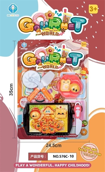 576C-10  VỈ BẾP BÁNH PIZZA + DAO + DĨA + ĐỒ CẮT