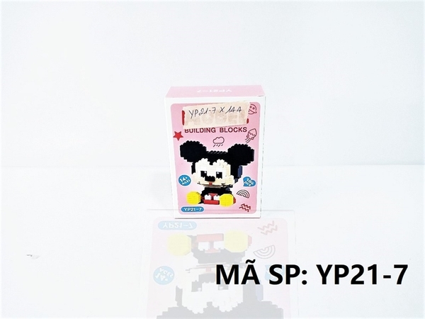 YP21-7  HỘP LOGO RÁP 3D CHUỘT MICKEY 384 MIẾNG MINI   Model Building Blocks
