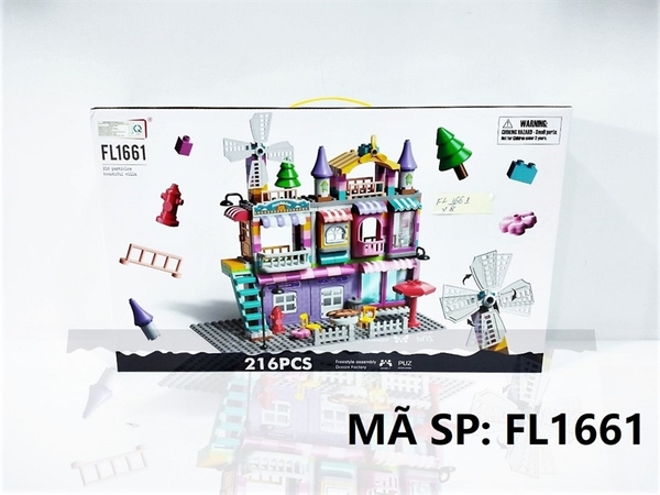 FL1661  HỘP LOGO RÁP NHÀ LẦU CỐI XAY GIÓ 216 MIẾNG FEEL