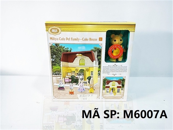 M6007A  HỘP NỘI THẤT CỬA HÀNG BÁNH PIN NÚT + 1C GẤU   Miliya Cute Pet Family   M6007