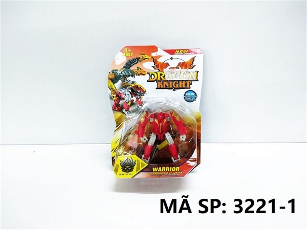 3221-1 VỈ RÁP ROBO BIẾN HÌNH SƯ TỬ, RỒNG (DRAGON KNIGHT) 3221 ĐỎ