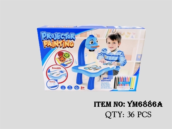 YM6886A  HỘP BÀN BẢNG XÓA ĐÈN CHIẾU HÌNH CÓ CHÂN + VIẾT + TẬP VẼ LỚN 35x25cm