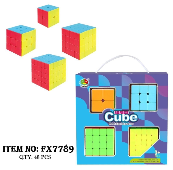 FX7789  HỘP RUBIC 4C (5x5x5, 4x4x4, 3x3x3, 2x2x2)