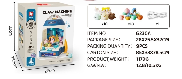 G230A  HỘP MÁY ĐIỀU KHIỂN GẮP THÚ NHỒI BÔNG PIN + SẠC USB