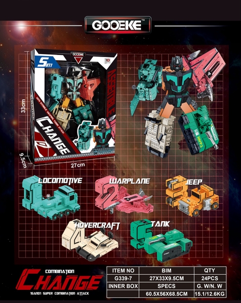 G339-7  HỘP RÁP ROBO BIẾN HÌNH XE CÔNG TRÌNH SỐ HỌC