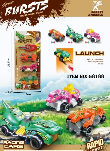 G8188  VỈ XE KHỦNG LONG TRỚN 3C + CHÌA KHÓA BẤM