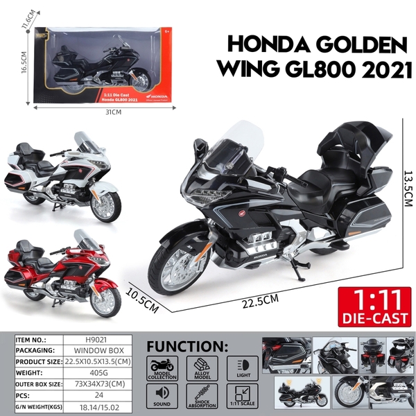 H9021  HỘP XE MOTO SẮT MÔ HÌNH PIN NÚT