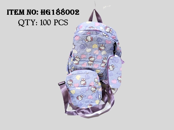 HG188002  TÚI BALO + TÚI XÁCH + TÚI NHỎ KITTY 3 IN 1