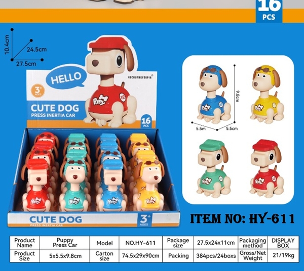 HY-611  HỘP CHÓ TRỚN NHẤN 16C ĐỦ MẪU