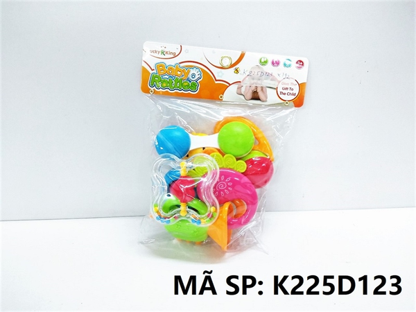 K225D123  TÚI LẮC TREO NÔI 8 MÓN  (Baby Rattles)   (PVC)
