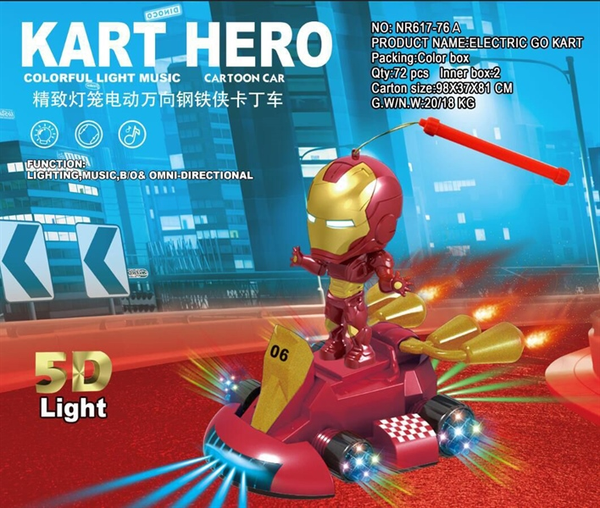 NR617-76A  NGƯỜI SẮT LÁI XE PIN NHẠC ĐÈN (LỒNG ĐÈN)