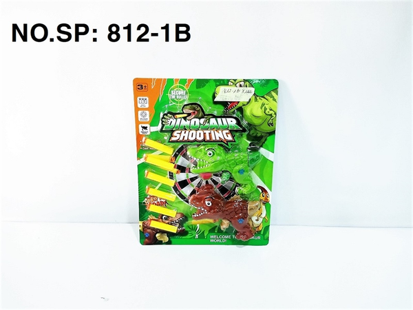 812-1B  VỈ CÂY BẮN HÍT KHỦNG LONG 2C + 6C MÚT HÍT