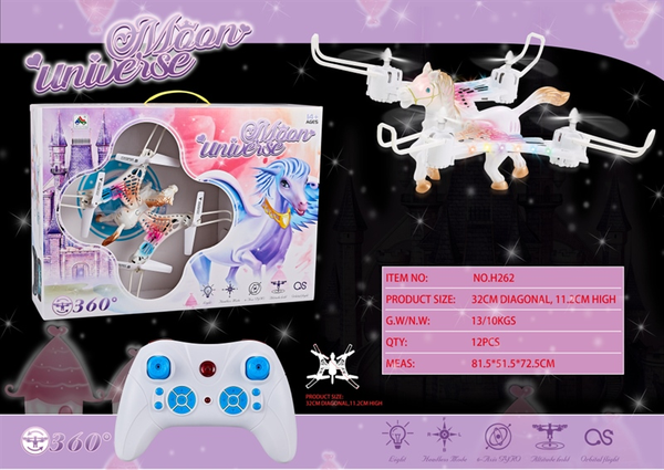 H262  HỘP MÁY BAY DRONE NGỰA ĐIỀU KHIỂN TRÊN KHÔNG 4 CÁNH QUẠT ĐÈN, CAMERA, CÓ SẠC USB