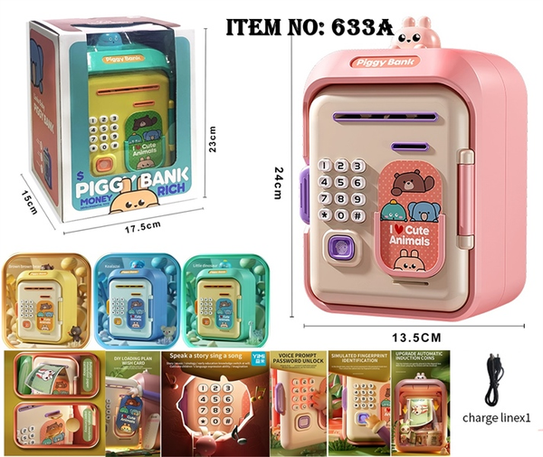 633A  HỘP MÁY RÚT TIỀN ATM PIN THÚ ĐỦ MẪU (VOI, HEO, GẤU, KHỦNG LONG) (VÂN TAY)