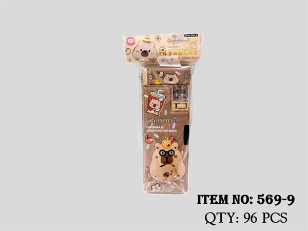 569-9  TÚI HỘP ĐỰNG BÚT VIẾT + CHUỐT VIẾT CHÌ CAPYBARA