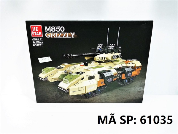 61035  HỘP LOGO RÁP XE TĂNG M850 GRIZZLY 1270 MIẾNG JIE STAR