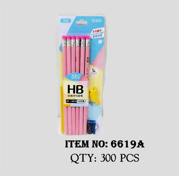 6619A  VỈ ÉP 12C BÚT VIẾT CHÌ CHUỐT + CHUỐT