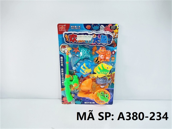 A380-234  VỈ CÂU CÁ 1 CẦN HÍT 7C (CÁ ĐUỐI, ẾCH, MỰC, SÒ, CUA) + VỢT