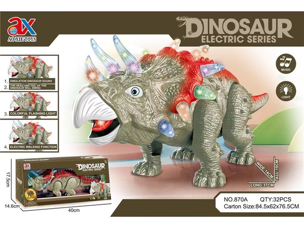 870A  HỘP KHỦNG LONG PIN TÊ GIÁC 3 SỪNG ĐÈN