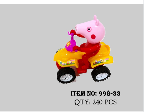 998-33  TÚI HEO PEPPA LÁI XE MOTO RÚT DÂY (OPP)