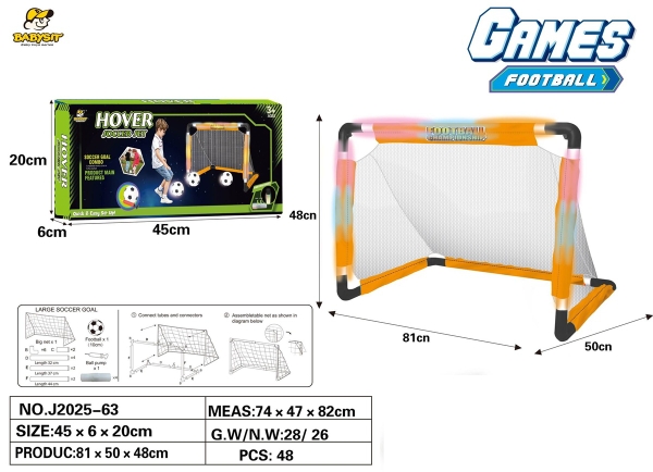 J2025-63  HỘP KHUNG THÀNH BÓNG ĐÁ + BANH + ỐNG BƠM