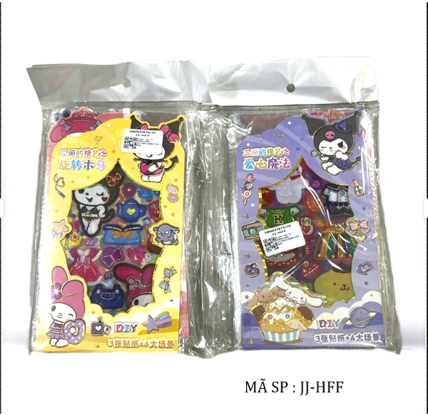JJ-HFF  VỈ 12 TÚI MIẾNG DÁN STICKER SANRIO ĐỦ MẪU (TÍNH CÁI)