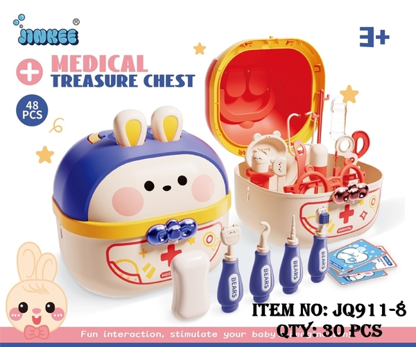 JQ911-8  HỘP VALI BÁC SĨ KHÁM RĂNG THỎ, TAI NGHE, MẮT KIẾNG, BÀN CHẢI