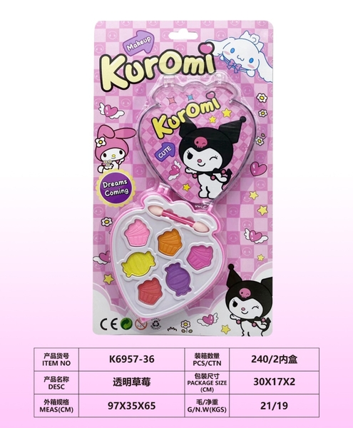 K6957-36  VỈ PHẤN TRANG ĐIỂM 1 TẦNG DÂU SANRIO