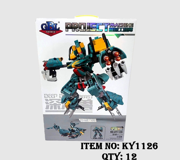 KY1126  HỘP LOGO RÁP ROBO BIẾN HÌNH THÚ 510 MIẾNG