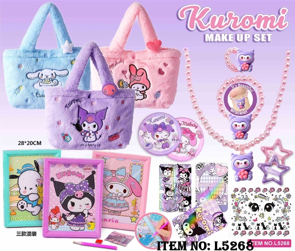 L5268  GIỎ XÁCH TRANG SỨC VÒNG TAY, CÀI TÓC HẠT CHUỖI + MIẾNG DÁN STICKER + TRANH ĐÍNH ĐÁ