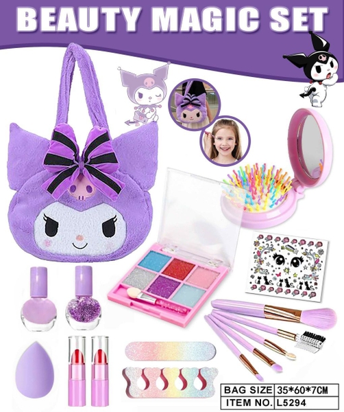 L5294  GIỎ XÁCH PHẤN TRANG ĐIỂM SANRIO (LƯỢC, SƠN MÓNG, SON, CỌ)