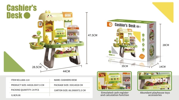 L666-114  HỘP KỆ BẾP MÁY TÍNH TIỀN SIÊU THỊ KHÔNG PIN