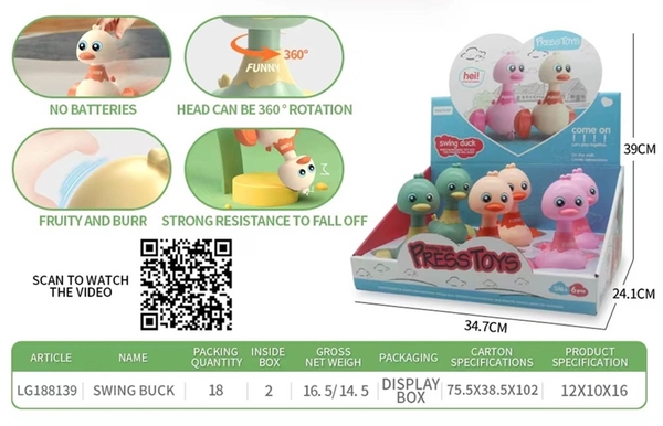 LG188139  HỘP XE VỊT TRỚN NHẤN 6C ĐỦ MẪU