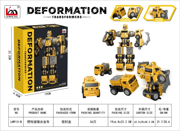 LM913-B  HỘP RÁP ROBO BIẾN HÌNH XE CÔNG TRÌNH TRỚN