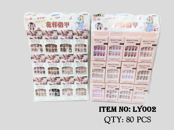 LY002  VỈ 12 HỘP MÓNG TAY GIẢ ĐÍNH ĐÁ ĐỦ MẪU