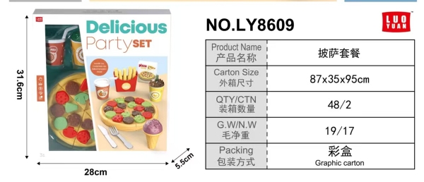 LY8609  HỘP BẾP BÁNH PIZZA, KHOAI TÂY, KEM