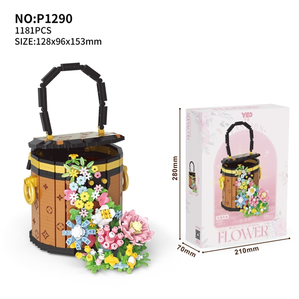 P1290  HỘP LOGO RÁP GIỎ XÁCH HOA 1181 MIẾNG