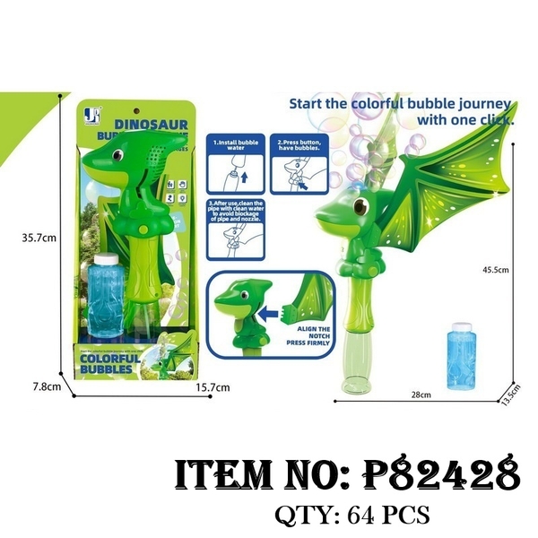 P82428  HỘP CÂY PHUN XÀ BÔNG PIN KHỦNG LONG CÁNH 1 BÌNH