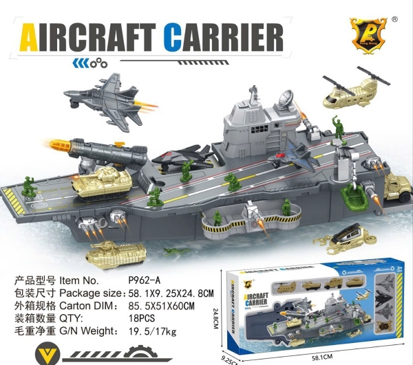 P962-A  HỘP TÀU SÂN BAY, XE TĂNG, LÍNH MÔ HÌNH