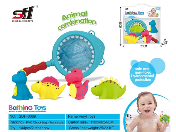 SDH0069  TÚI CHÍT KHỦNG LONG 4C ĐỦ MẪU + 1C VỢT CÁ MẬP