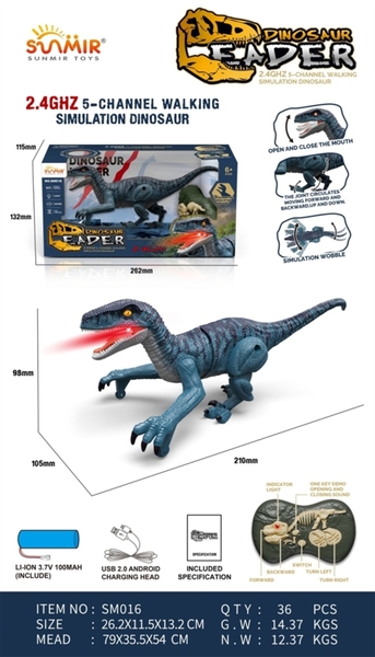 SM016  HỘP KHỦNG LONG ĐIỀU KHIỂN 3 ĐỘNG TÁC, CÓ SẠC